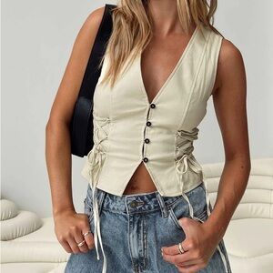 Princess Polly STAVIA VEST TOP CREAM
